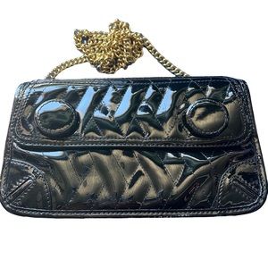 FELIX REY PATENT LEATHER QUILTED CROSSBODY Excellent Pre-Owned Condition